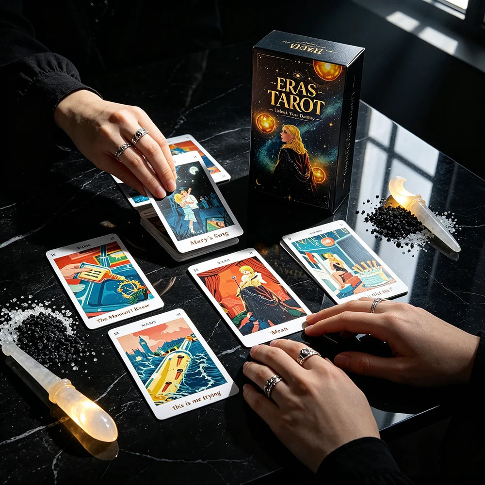 Eras Tarot Deck Starry Galaxy Cosmic Themed Tarot Cards Mystic Space Witch Divination Board Game Fate Reading Meditation Cards