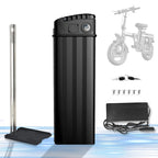 RQTBPOW 48V E-bike Battery, 12Ah/15Ah/20Ah/25Ah E-bike Battery with 3A Charge/Safe Lock/Indicator Light for 0-1200W Electric Bike/Folding Bike/Mountain Bike