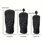 1pc/3pcs Golf Head Covers for Driver & Woods - Head cover, Designed to Fit All Woods and Drivers (Grain star style）
