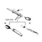 Portable Stainless Steel Foldable Cutlery Set, Knife Fork Spoon Combo, Lightweight Reusable Tableware for Camping Picnic Hiking
