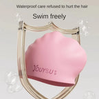 Swimming Cap Silicone High Quality Waterproof Swim Hat for  Adult Solid Color Ears Protection Swim Equipment High Elasticity Cap
