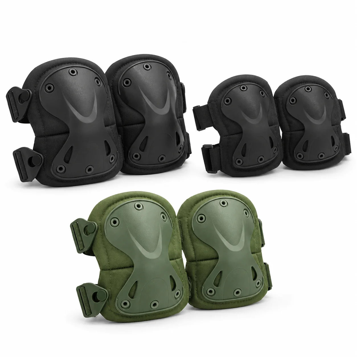 2Pcs Protective Pads Set Knee Elbow Pads Adjustable Straps Hard Shell for Skating Cycling Scooter Outdoor Sports Safety Gear Kit