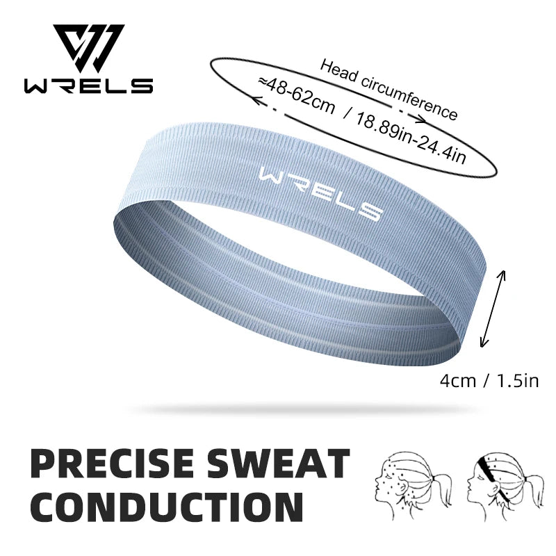 WRELS Sports Headband Anti-Slip Yoga Hair Band Quick Dry Running Sweatband Sweat Absorbing Breathable Elastic Fitness Headband