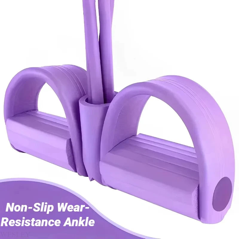 Four-Tube Pedal Tensioner Multi-Functional Household Fitness Equipment Yoga Abdominal Strengthening Elastic Band Tension Rope