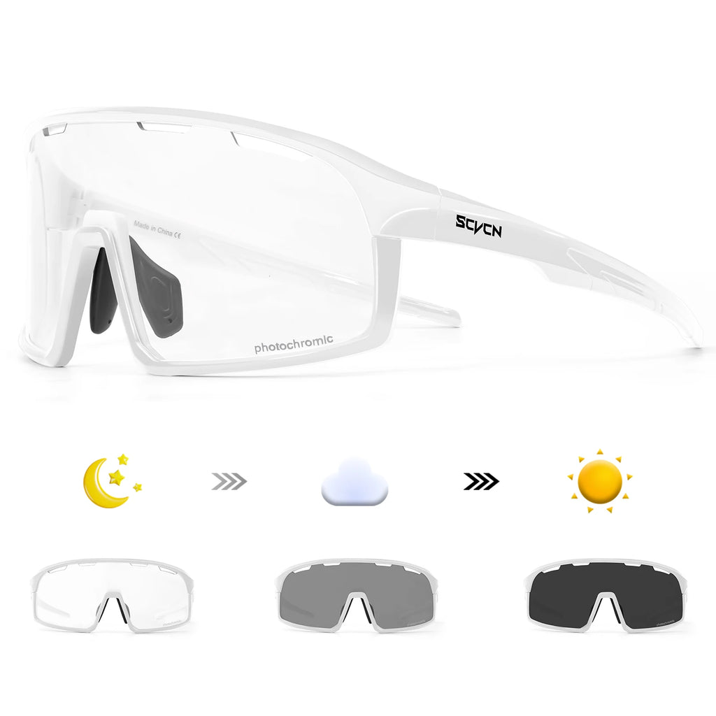 SCVCN Photochromic Cycling Glasses Cycling Sunglasses Bicycle Eyewear Sports MTB Outdoor UV400 Bike Goggles Sunglasses Eyepieces