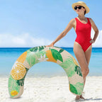 U Shaped Inflatable Swim Ring Pool Floatie Comfortable Neck & Back Support Floating Tube for Pool Beach Water Sports