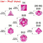 42pcs Polyhedral DND Dice Set with Black Drawstring Pouch - Color-Coded Faces, RPG & D&D Tabletop Game Accessories, ZSY