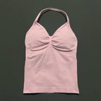NCOYOE Women Gym Tank Top Sports V Neck Seamless Slim Fit Longline Yoga Top Running Fitness Workout Activewear Top