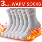 3 Pairs Winter Thick Towel Men's Socks Man's Outdoor Sports Long Socks Cold Resistant Frost Proof Snow Socks For Man Gift 39-44