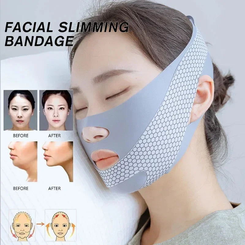 Face-Lift With Sleep Face V Shaper Facial Slimming Bandage Relaxation Shape Lift Reduce Double Chin Face Thining Band Massage