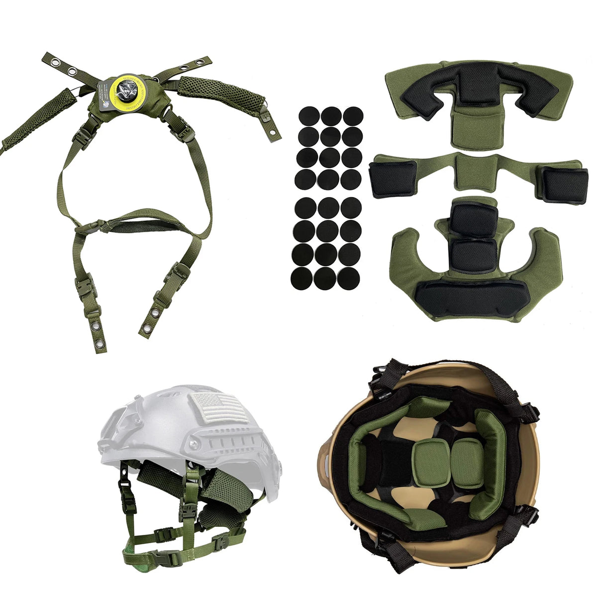 Team Wendy EXFIL Helmet Suspension System & Chin Strap - Compatible with FAST/MICH/ACH Tactical Helmets(No helmat)