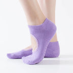 Backless Non-slip Fitness Pilates Socks Cotton Women Sport Yoga Socks Ballet Dance Slippers Barefoot Sock Workout for Gym