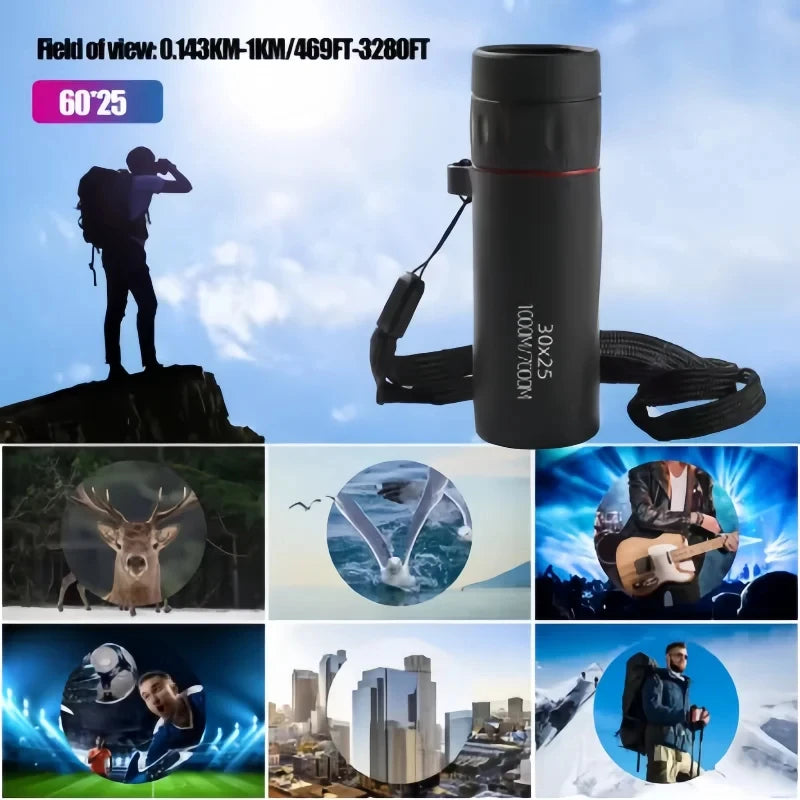 Mini Portable Monocular Telescope 8000M HD Long Range Observation Waterproof Anti Fog for Outdoor Camping Hiking