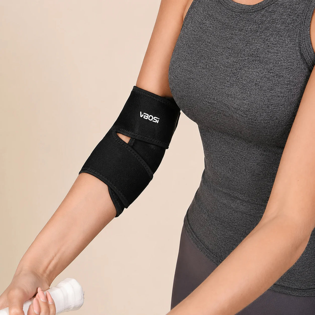 1 Piece Adjustable Neoprene Elbow Support Brace - Comfortable Sports Fitness Protector for Men and Women
