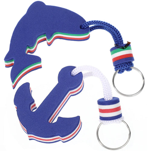 2Pcs Floating Eva Dolphin Anchor Keyring Buoyant Keychain for Kayak Canoe Boating Swimming Outdoor Water Sports Gift