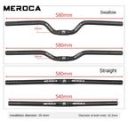 MEROCA Bike Handlebar 25.4X540/580mm Aluminum Alloy Bicycle Riser Handlebar Straight/Swallow Cycling Accessories