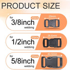 60 Pack Paracord Bracelets POM Side Release Buckle Clasp Clips for Parachute Adjustable Lanyard Straps for Outdoor Activities