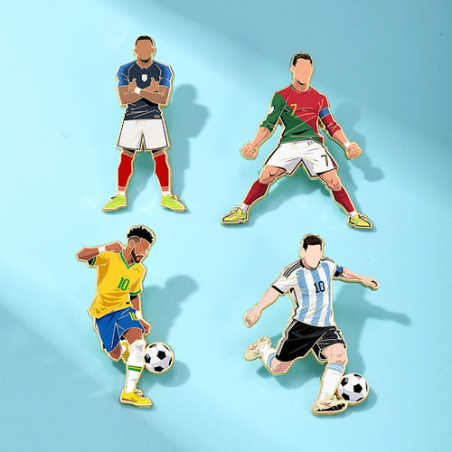 4/12PCS 7th Football Player Enamel Brooch Goalkeeper Creative Design Sport Metal Badge Clothe Punk Lapel Pin Jewelry Friend Gift