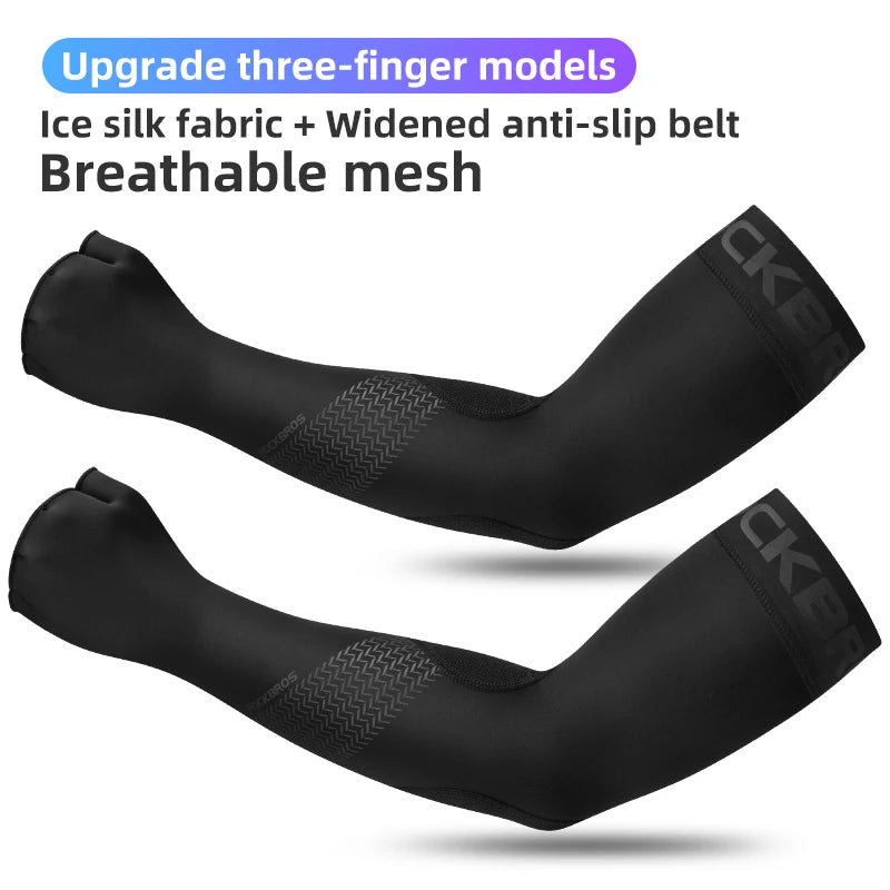 ROCKBROS Ice Fabric Running Camping Arm Warmers Basketball Sleeve Running Arm Sleeve Cycling Sleeves Summer Sports Safety Gear