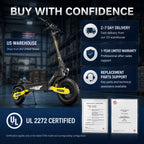 EOEOTWO 1200W Off Road Electric Scooter for Adults 48V Long Range E-Scooter 30MPH Fast Speed 11" Tubeless Tire Foldable Kick Scooter