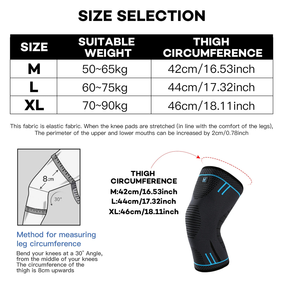 1 Pcs Compression Knee Support Sleeve Elastic Breathable Knee Pads Brace Springs Gym Sports Protector Basketball Volleyball Run