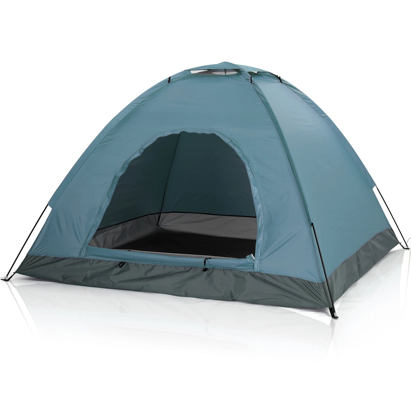 3 4 Person Camping Dome Tent Waterproof UV Proof 180T Silver Coated Polyester Fiberglass Poles Portable Carrying Bag for Outdoor