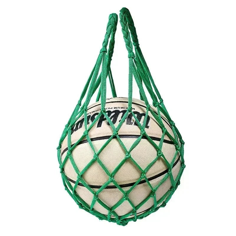 Thick Braided Nylon Sports Ball Carry Net Bag Lightweight Handheld Storage Sack For Football Basketball Volleyball Outdoor Gym