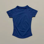 Sport Short Sleeve Top Women Running Sports T Shirt Summer Short Sleeve Round Neck Breathable Stretchy Gym Yoga Fitness Top