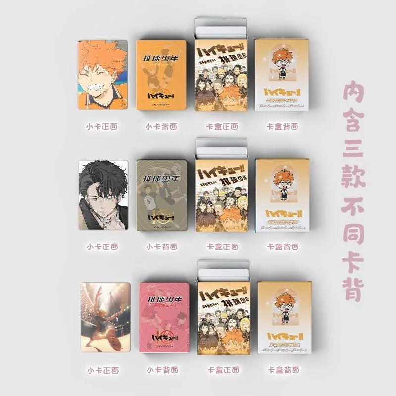 55PCS Haikyuu!! Laser LOMO Cards Set - Anime Volleyball Boy Character Collectible Photo Cards Perfect Gift for Fans