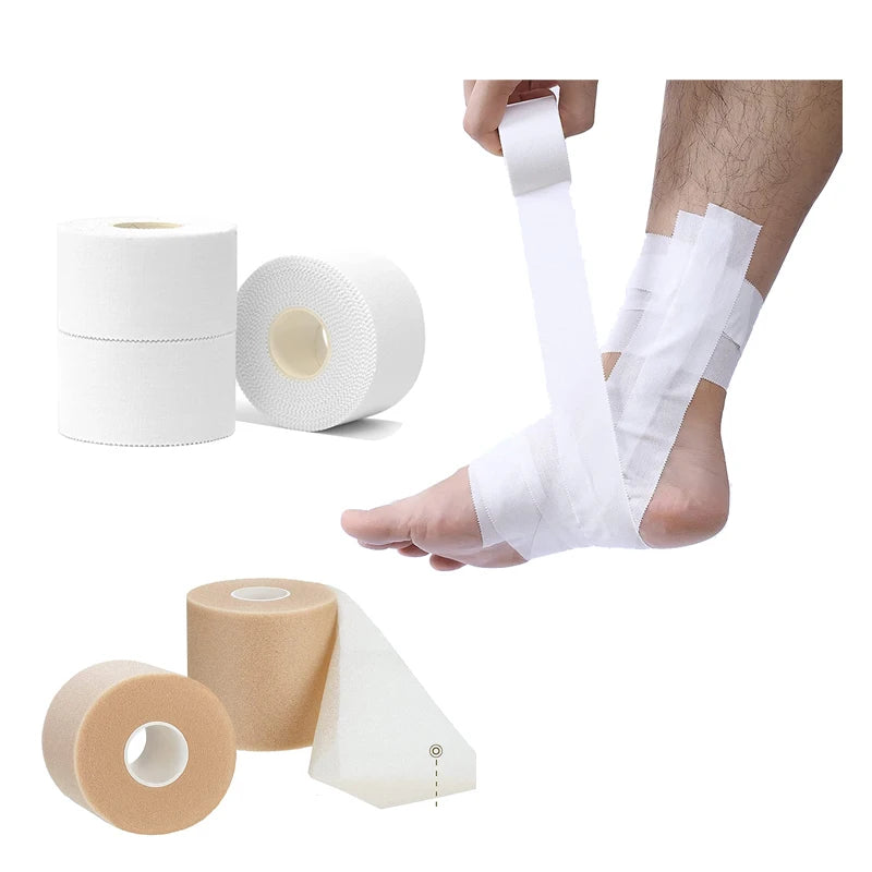 1pcs   White Self-Adhesive kinesiology Tape Skin Friendly Elastic Sports Bandages for Boxing,Football,Basketball Accessories