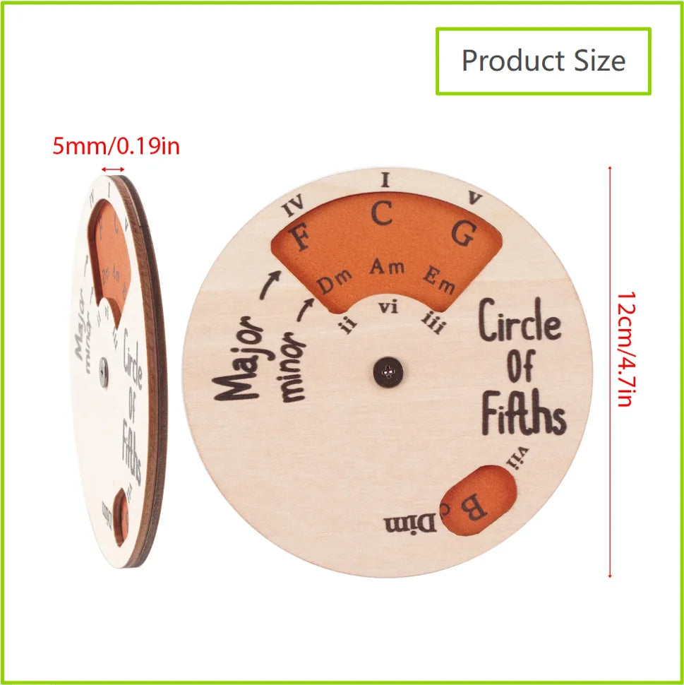 Wooden Melody Tool Round Circle of Fifths Wheel Melody Chord Tool Music Transpose Accessories For Musicians Beginners Songwriter