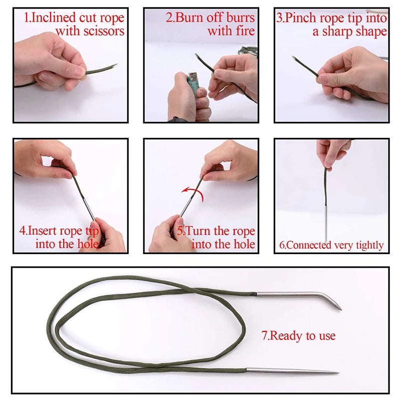 Paracord Knitting Tool Set Aluminium Parachute Cord Needles Bracelets DIY Weave Tool Umbrella Rope