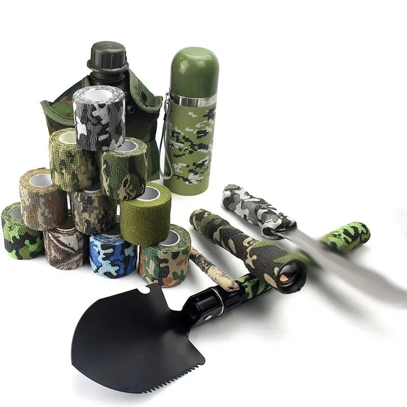 6Pcs Grass Camouflage Sport Self Adhesive Elastic Bandage Wrap Tape Elastoplast For Knee Support Pads Finger Ankle Palm