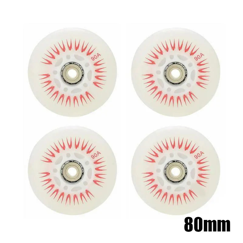 4pcs Flash Inline Skate Wheels 90a LED Lighting Skating Wheels 68/72/76//80mm Speed Skates Rock Fancy Roller Skates PU Tyres