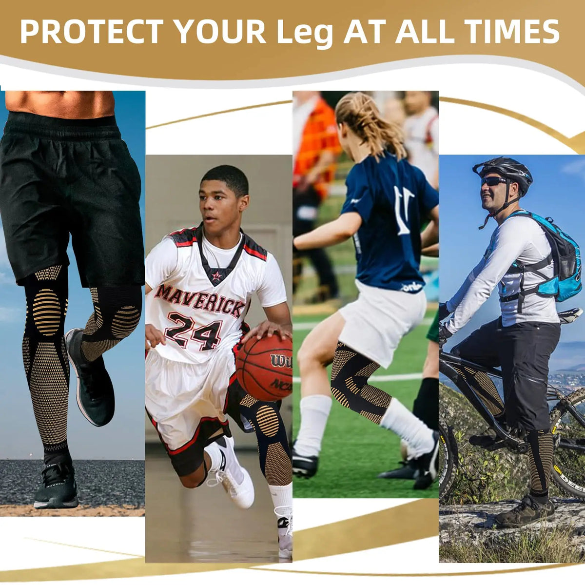 1Pcs Copper Long Knitted Compression Knee Braces - Full Leg Compression Sleeves for Men & Women - Support for Exercise ﻿