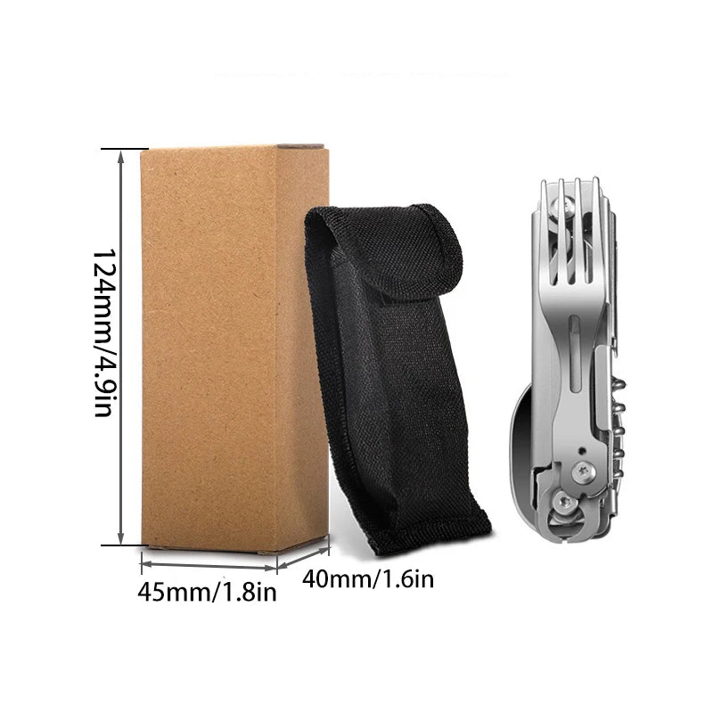 Portable Stainless Steel Foldable Cutlery Set, Knife Fork Spoon Combo, Lightweight Reusable Tableware for Camping Picnic Hiking
