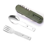 Portable multi-functional camping utensils, outdoor detachable forks, spoons, knives, folding tableware with storage bag
