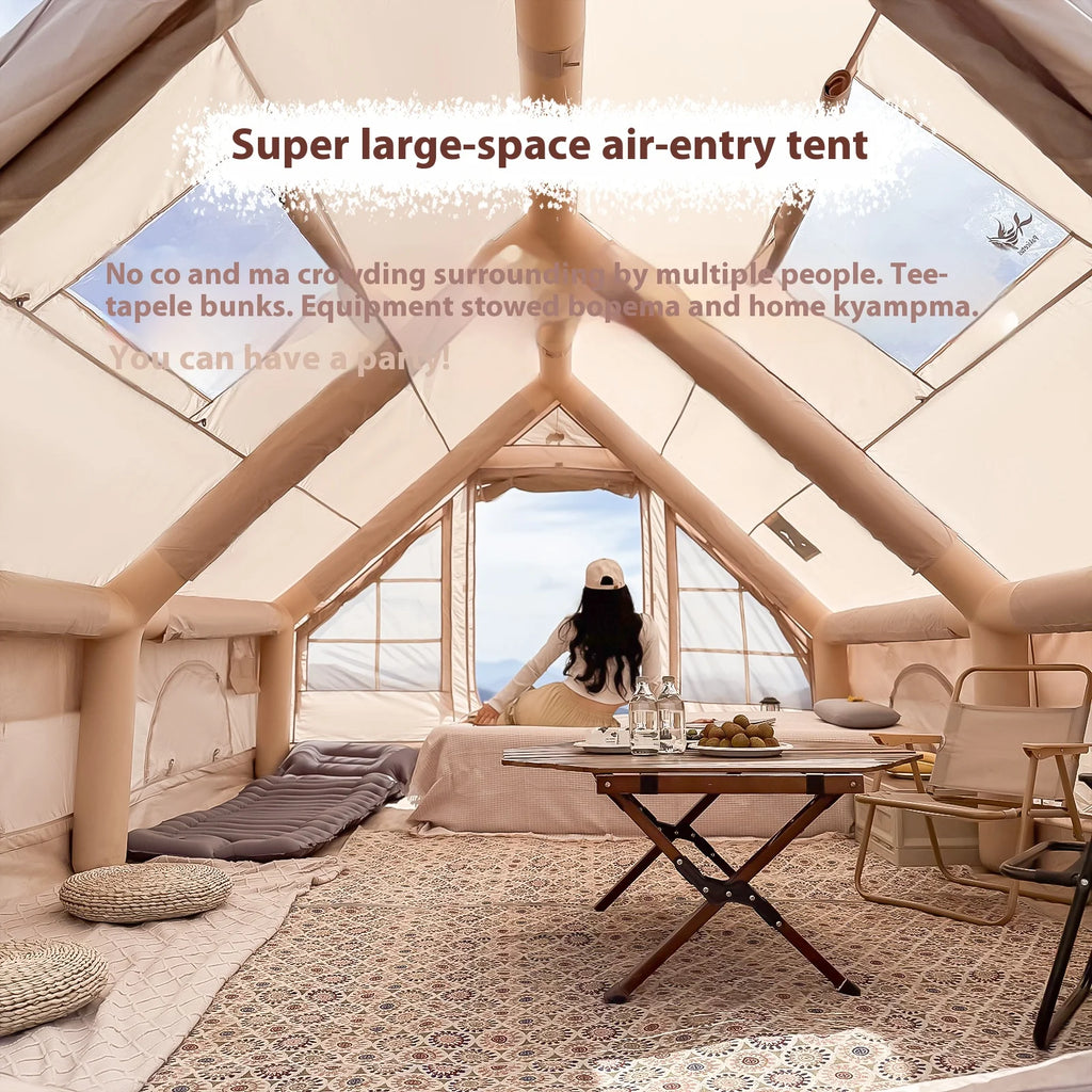 Inflatable Tents For Adult Camping, Luxury Camping Tents, Inflatable Tents With Stove Plug, 4/6/8 Person Family Camping Inflatab