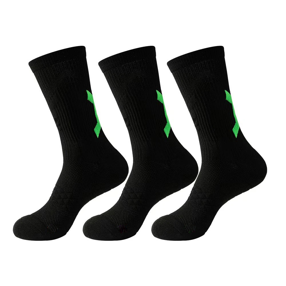 1/3 Pairs Professional Men's Basketball Socks with Thick Towel Bottom Breathable Sports Socks Men's Long Badminton Socks