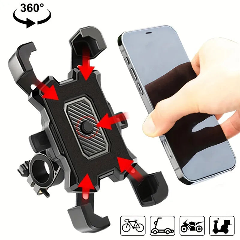 Bicycle Phone Mount Holder - 360° Rotatable Adjustable Stand For Motorcycle GPS Cycling MTB Sports Accessories