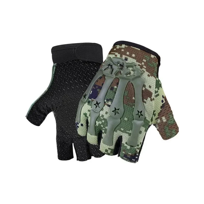 Riding Fingerless Gloves Non-slip Half Finger Gloves for Motorcycle Cycling Climbing Hiking Hunting Outdoor Sports