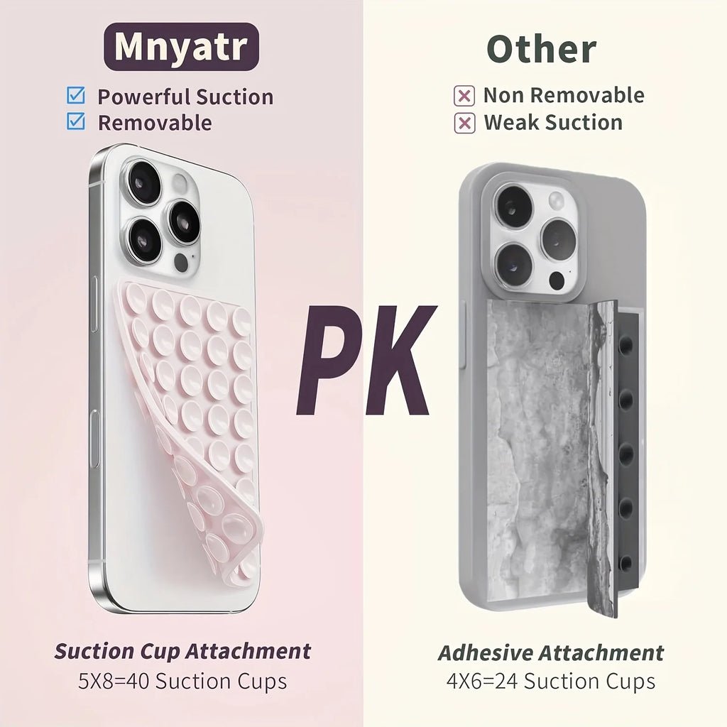 2pcs Double-Sided Silicone Suction Cup Phone Stand for Iphone  Android  Adjustable Angle for Makeup Fitness Yoga Binge-Watching