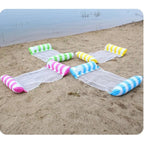 1pc Inflatable Foldable Floating Row Swimming Pool Party Water Hammock Air Mattresses Pvc Stripe Water Floating Inflatable Mat