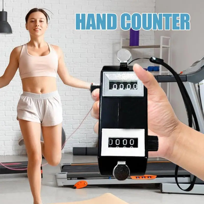 Handheld Tally Counter 4-Digit Number Count Clicker Counter Pitch Counter for Coaching Golf Contest double head counter fitting