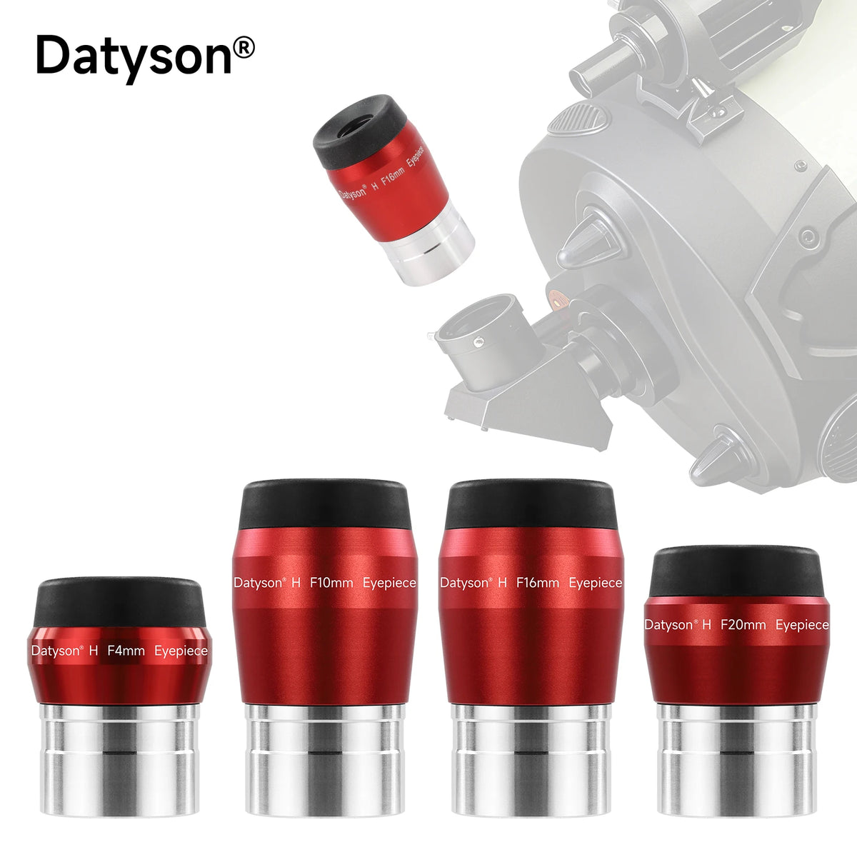 Datyson 1.25' Telescope Eyepiece 4mm 10mm 16mm 20mm Optional- FMC Coated Huygens Eyepieces for Planetary & Deep Sky Observation