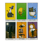 Cat Mancy Kitten Tarot Deck 78 Cards English Version Divination for Family Party Perfect Board Game for Cat Lovers (10.3*6cm)
