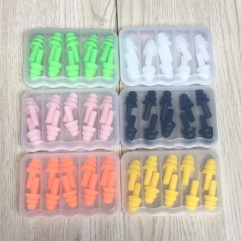 5Pairs Soft Silicone Earplugs Anti-Noise Waterproof Diving Ear Clips for Swimming Protection Adult & Child Swimmers