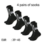 4 Pairs of New TC Mid Tube Glued Football Socks for Sports Training and Competition, Non Slip and Breathable Socks