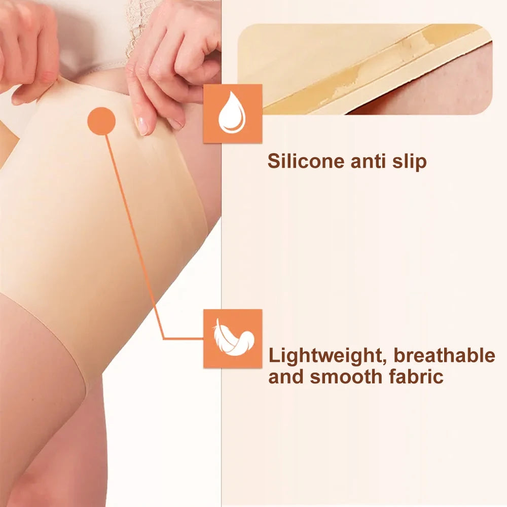 1Pair Nylon Thigh Brace Elastic Anti-Chafing Thigh Compression Sleeve Unisex Non-Slip Upper Leg Wraps Support for Sport