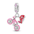 Fashion 100% 925 Silver Red Motorcycle Sports Car SUV Bus Charms Beads For Women Fit DIY Pan Bracelets Party Birthday Jewelry